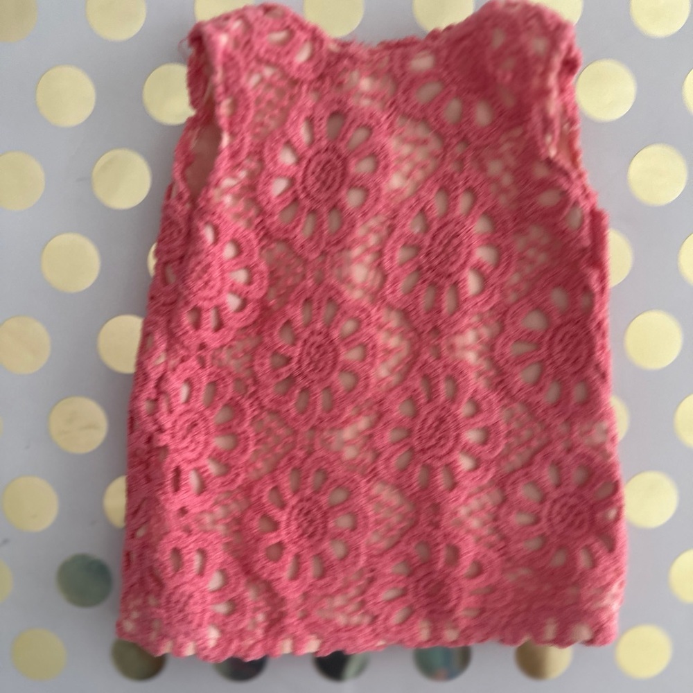Pink Crochet Sleeveless 18” doll dress